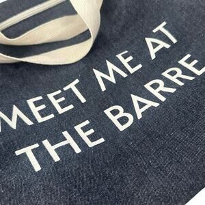 Meet me at Barre duffle travel gym errands bag light weight easy wear denim bag